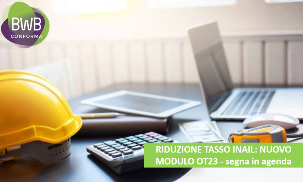 RIDUZIONE TASSO INAIL_NUOVO MODELLO OT23